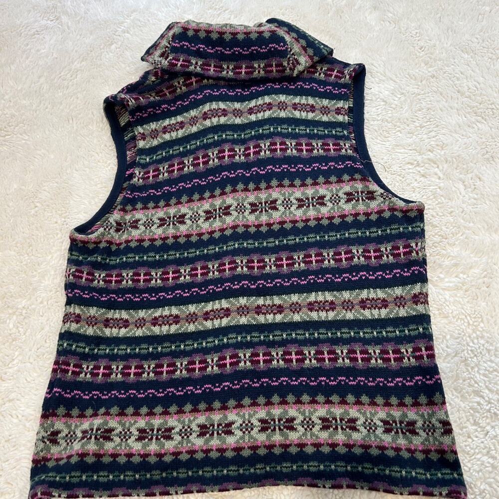 Chaps Womens Knit Sweater Vest Multicolor L Cotton Boho Indie Grunge Gorpcore - Picture 2 of 5